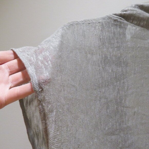 MARGARET O'LEARY 100% Linen Loose Fit Cowl Neck To Neutral Tan Beachy - Size S - Picture 10 of 11